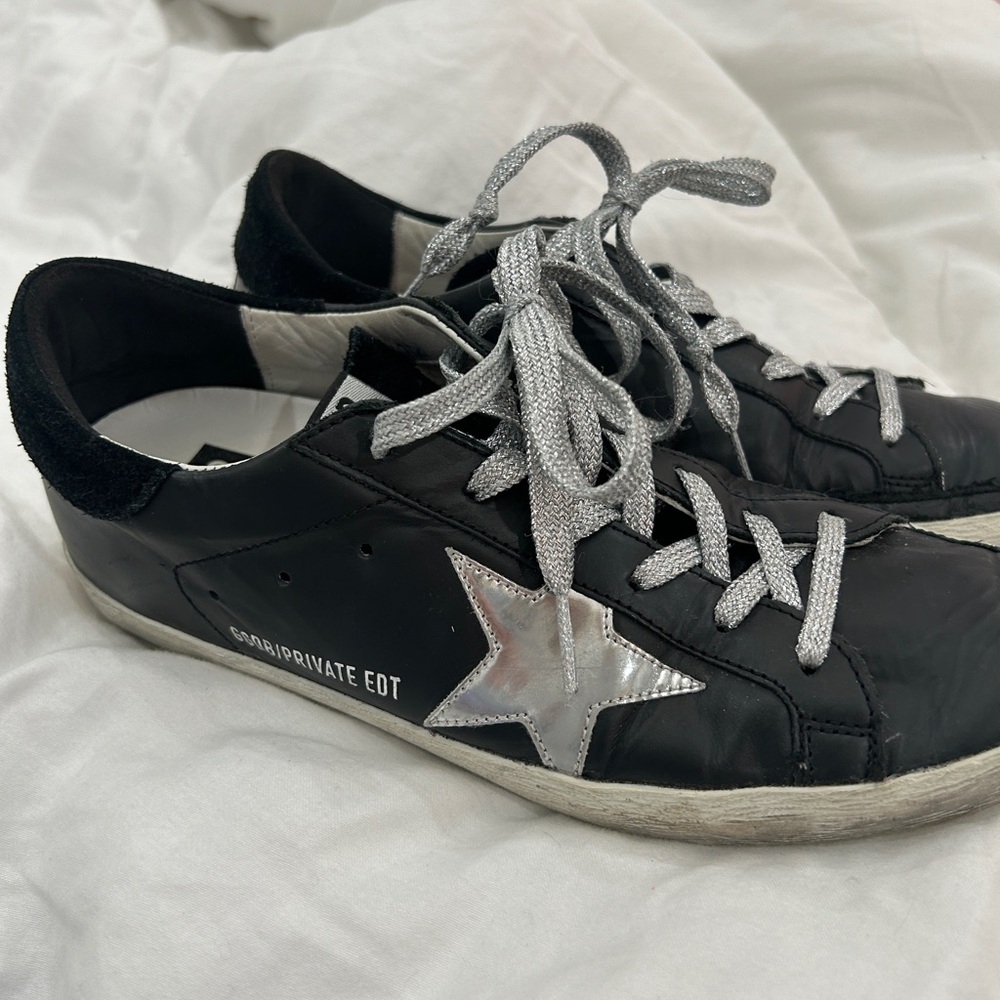 Golden Goose Superstar Sneakers Black and Silver